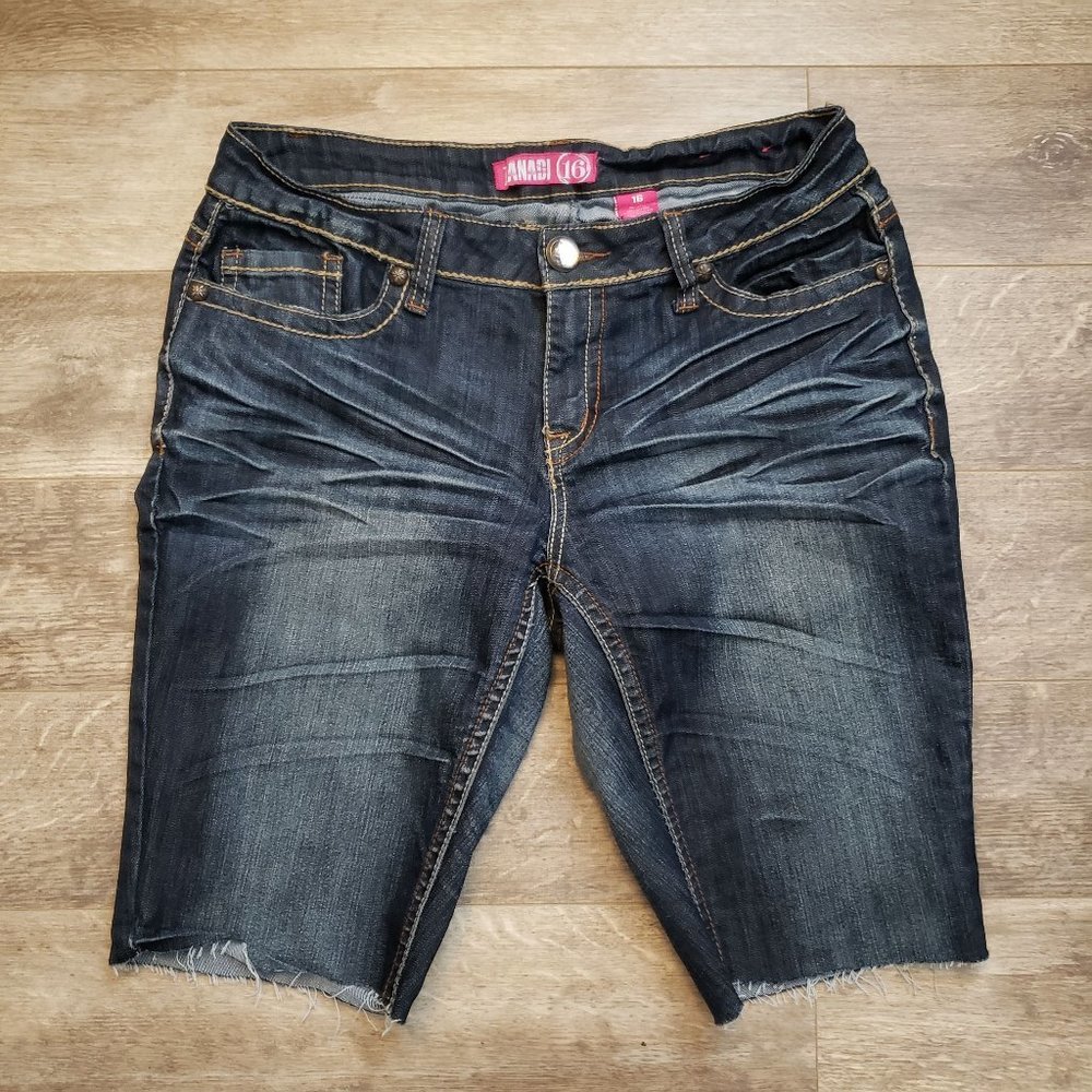 Zanadi Jewel Studded Whisker Fade‎ Cut Off Jean Shorts 16